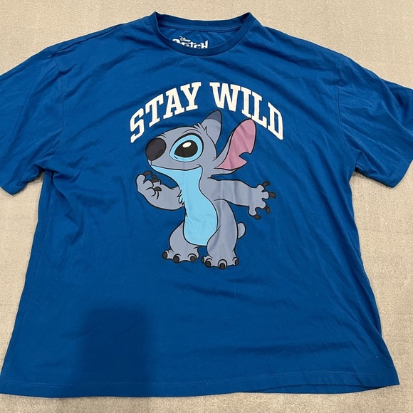 [XL]Disney Blue Stitch 'Stay Wild' Graphic Tee NWOT - Picture 1 of 5